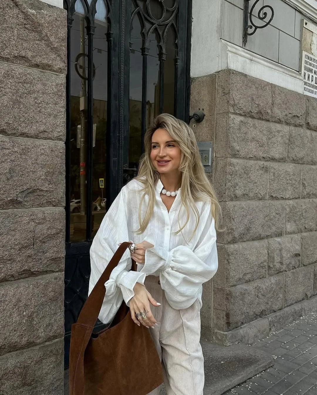 Camisa Oversized de Algodão Branca