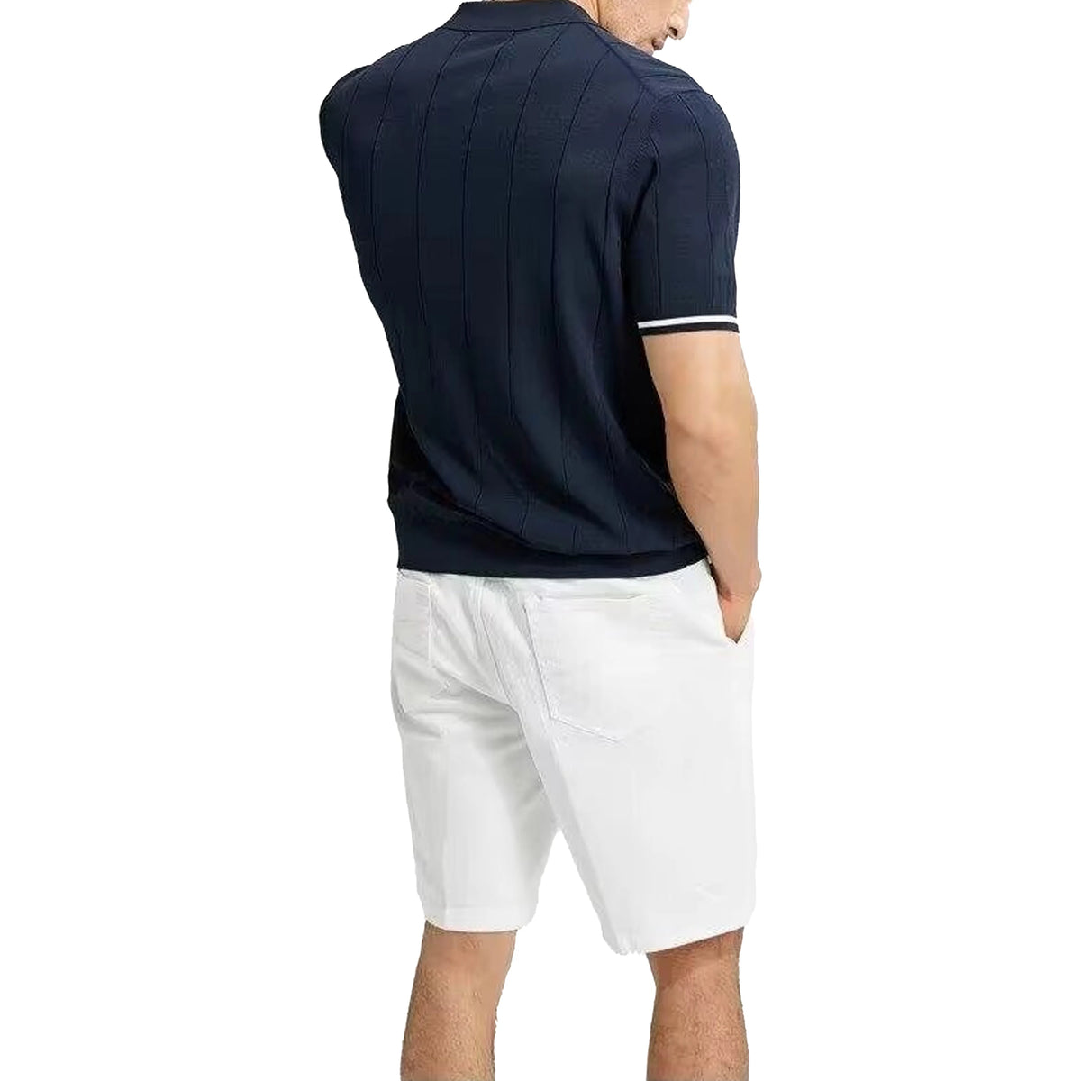 Polo Masculina de Tricô Canelado