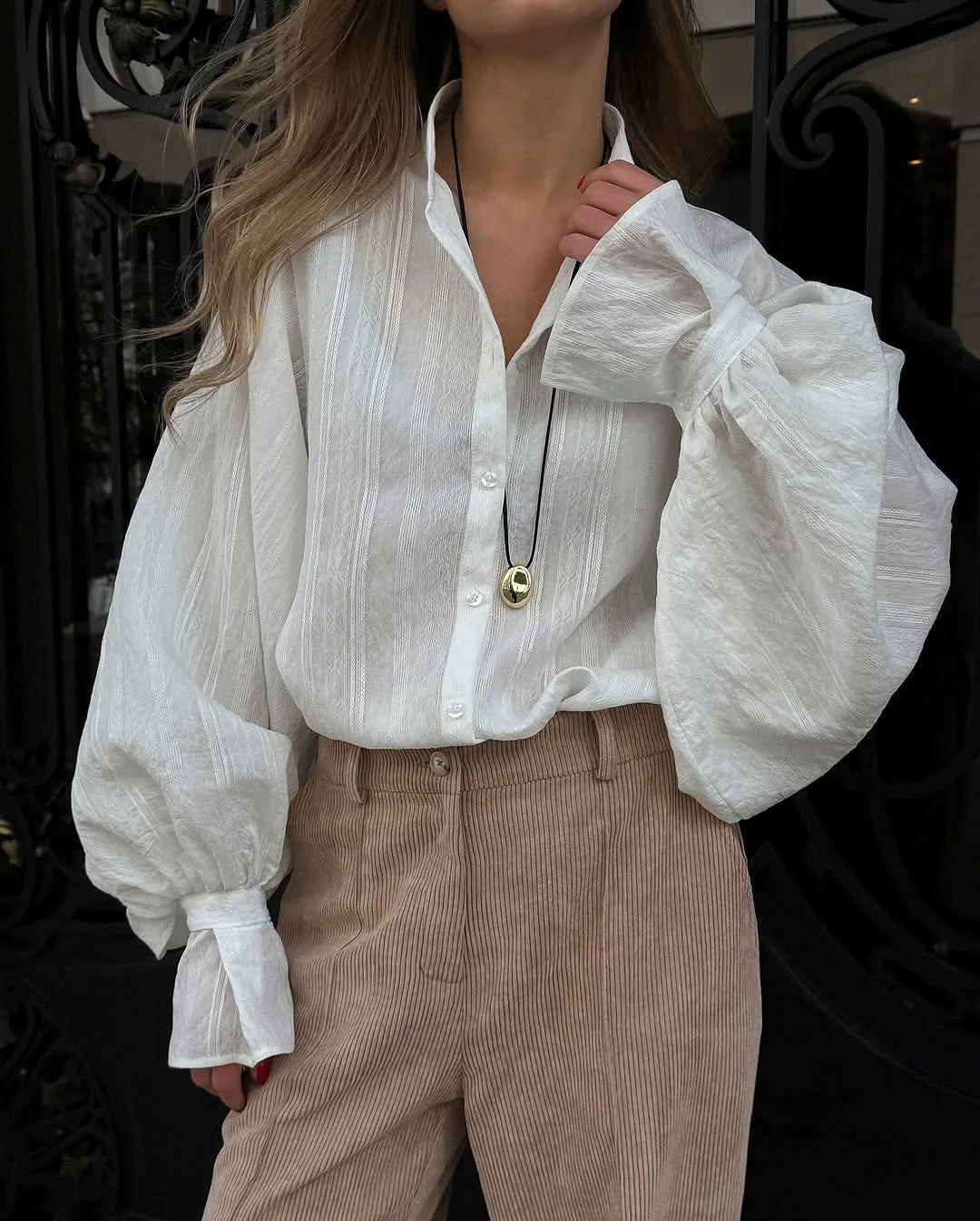 Camisa Oversized de Algodão Branca