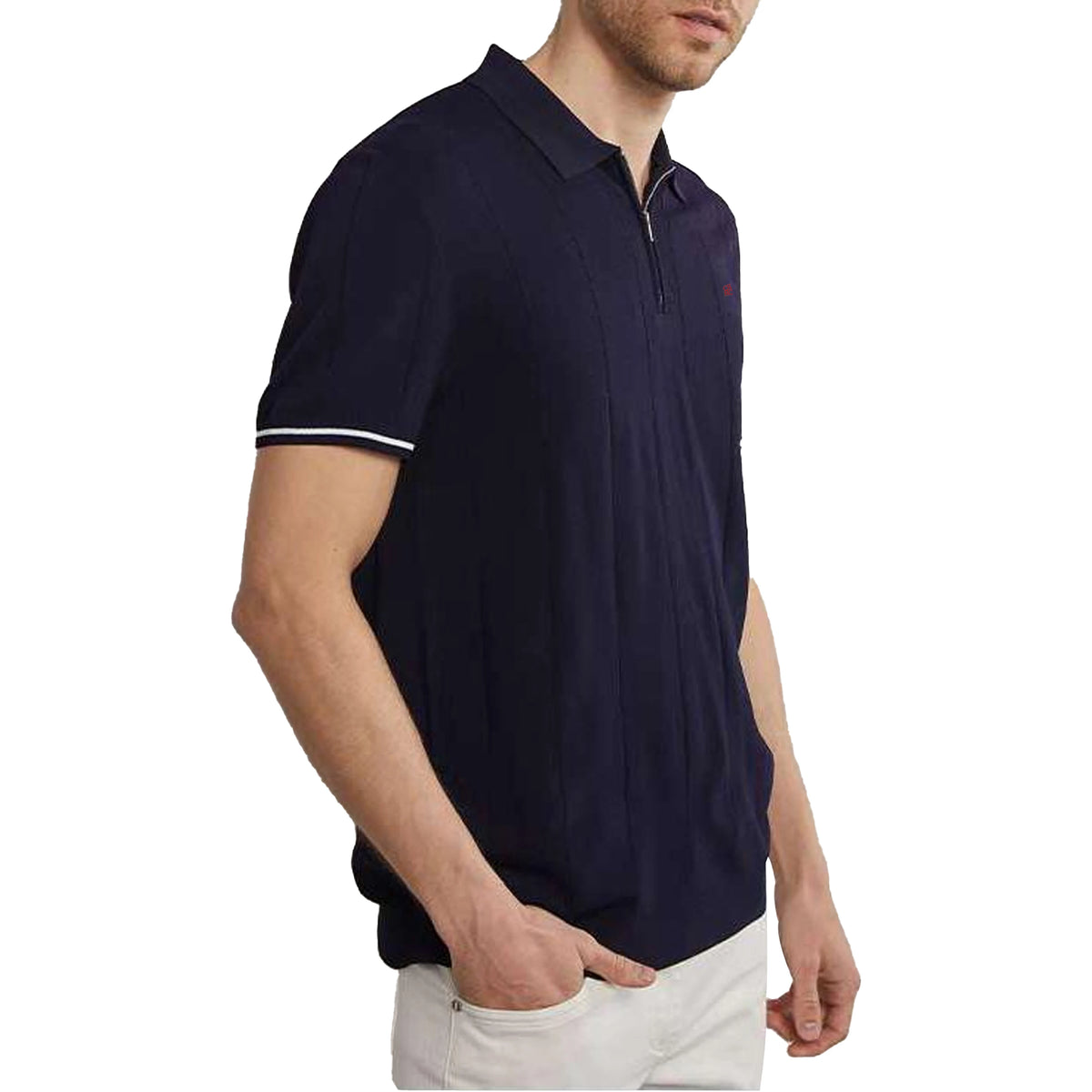 Polo Masculina de Tricô Canelado