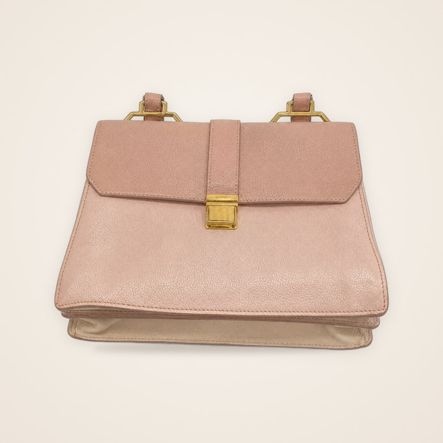 Bolsa Miu Miu Madras Rosa Blush em Couro