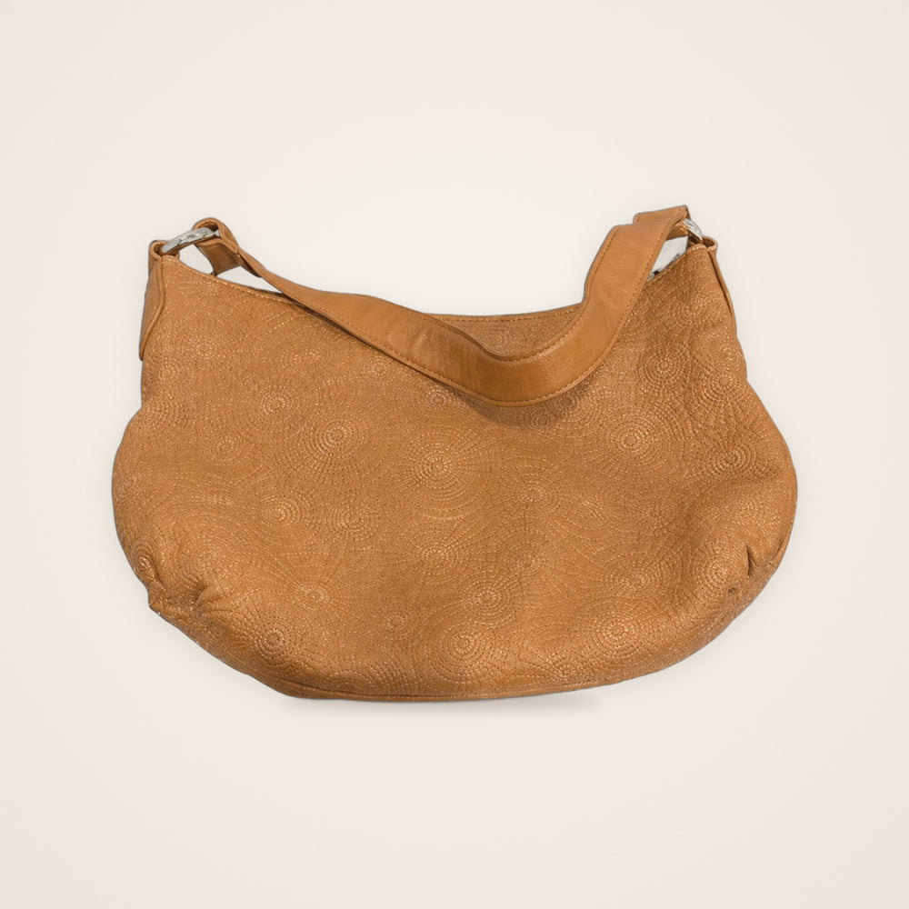 Bolsa Oscar de la Renta Caramelo em Couro Estampado