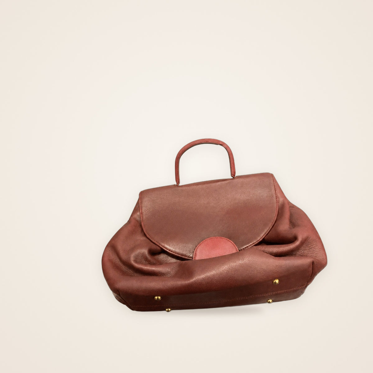 Bolsa Polène Numéro Un Bordô em Couro
