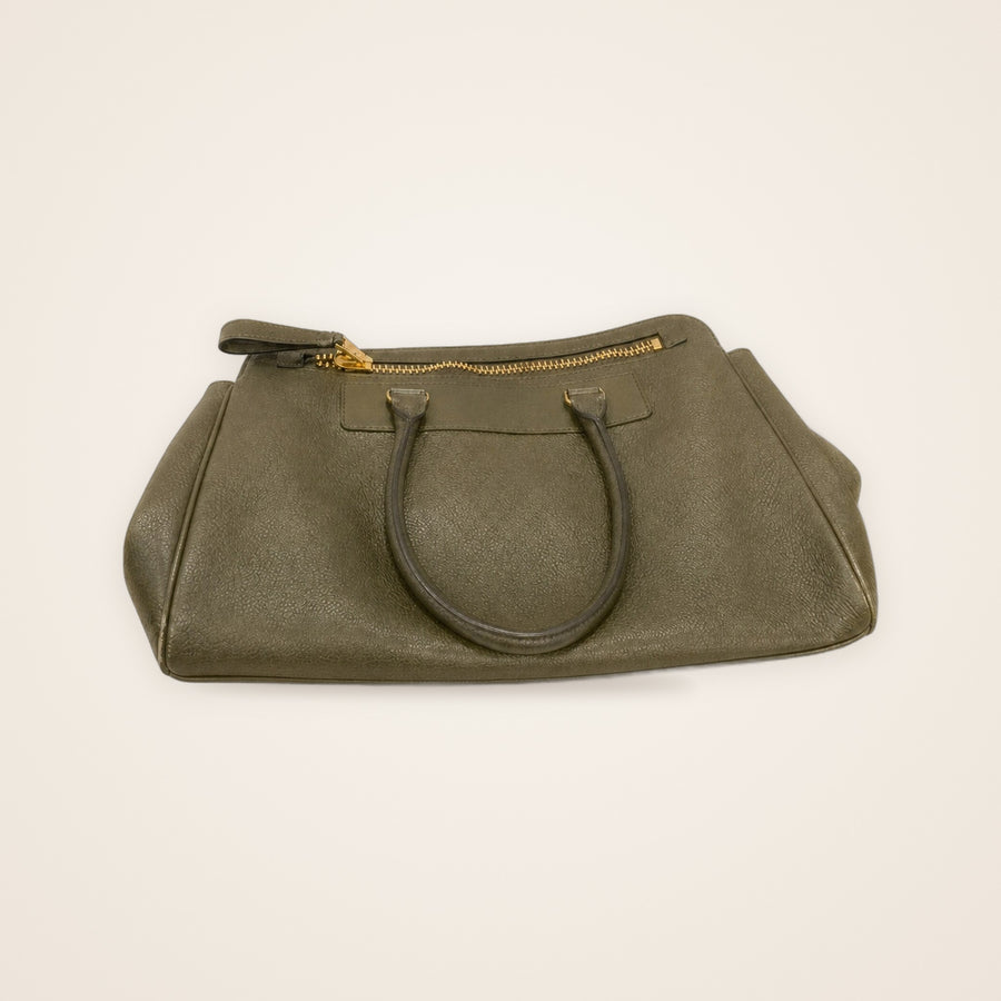 Bolsa Tote Tom Ford Verde-Oliva em Couro Granulado