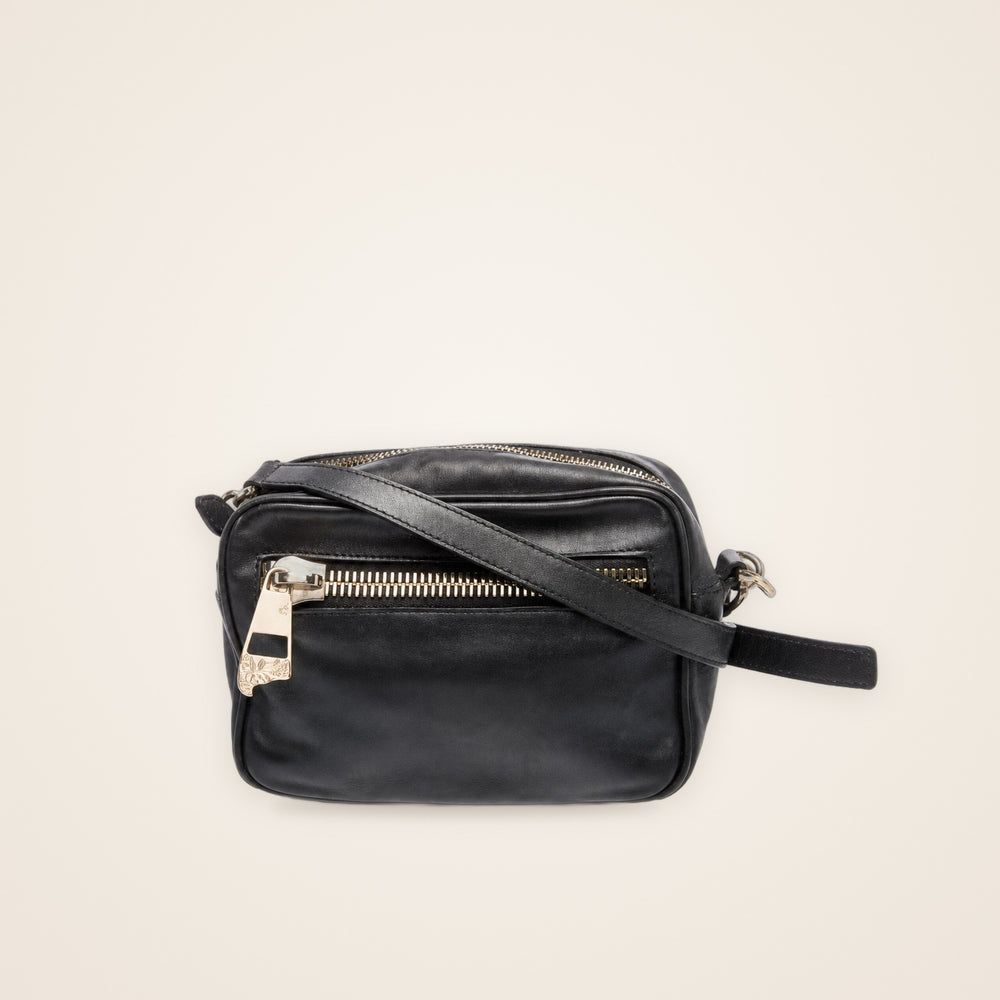 Bolsa Versace Crossbody Medusa Preta em Couro