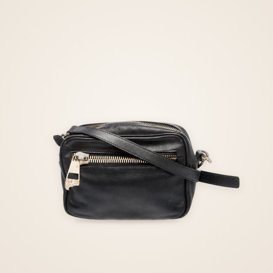 Bolsa Versace Crossbody Medusa Preta em Couro