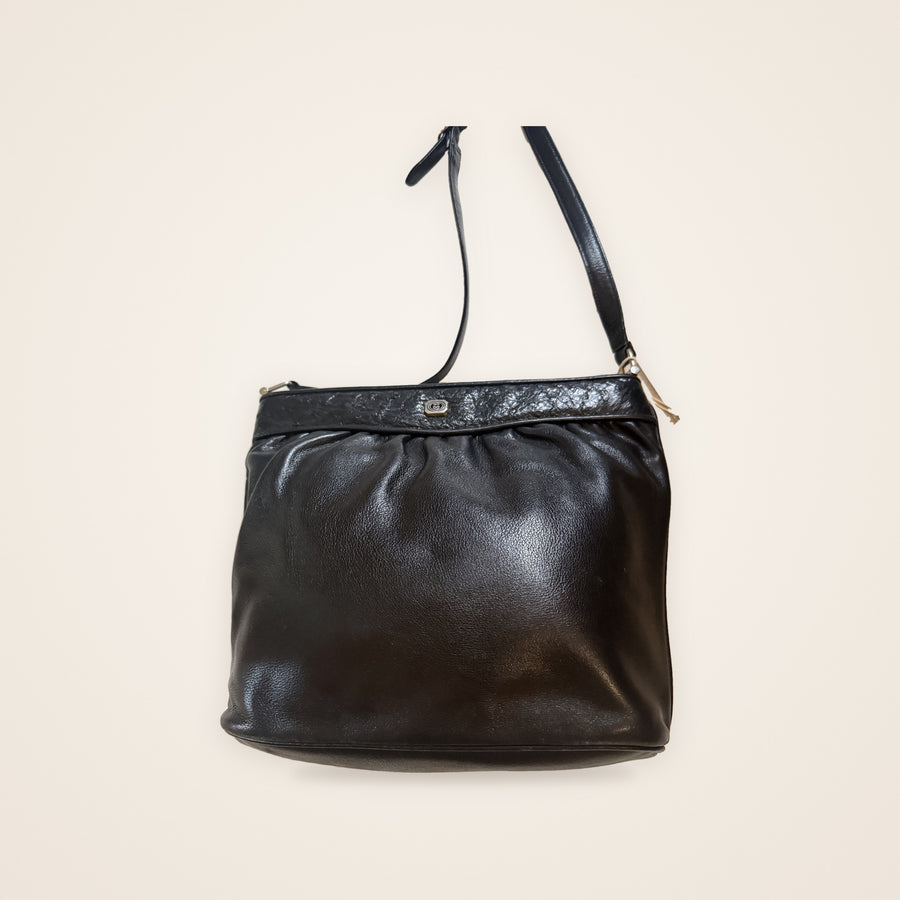Bolsa Gianni Versace Vintage Preta em Couro